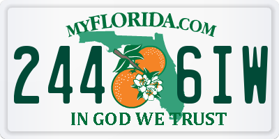 FL license plate 2446IW
