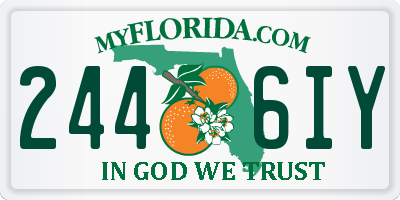 FL license plate 2446IY