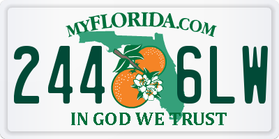 FL license plate 2446LW