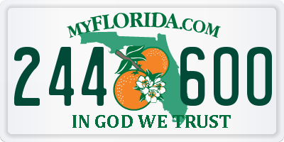 FL license plate 2446OO