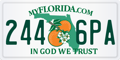 FL license plate 2446PA