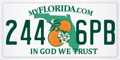 FL license plate 2446PB