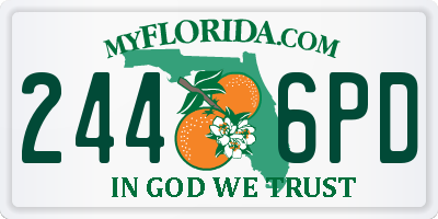 FL license plate 2446PD