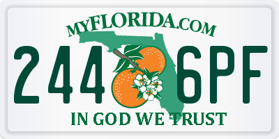 FL license plate 2446PF