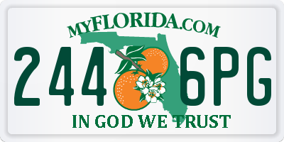 FL license plate 2446PG
