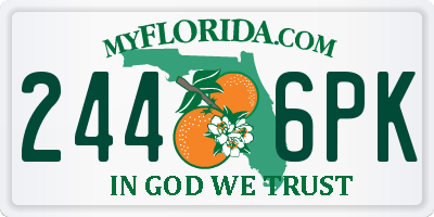 FL license plate 2446PK