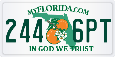 FL license plate 2446PT