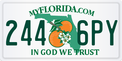 FL license plate 2446PY