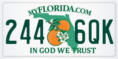 FL license plate 2446QK