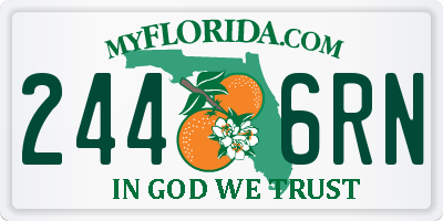 FL license plate 2446RN