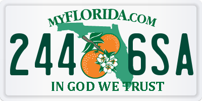 FL license plate 2446SA