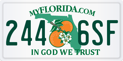 FL license plate 2446SF