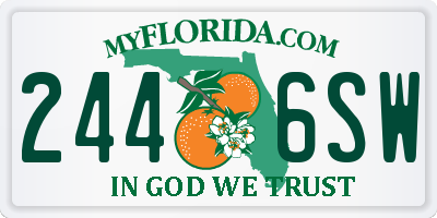 FL license plate 2446SW