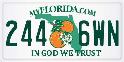 FL license plate 2446WN