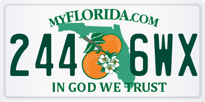 FL license plate 2446WX