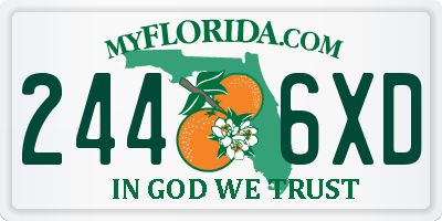FL license plate 2446XD