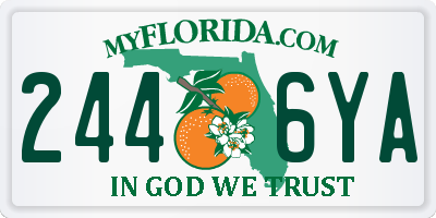 FL license plate 2446YA