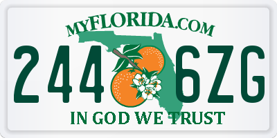 FL license plate 2446ZG