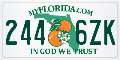 FL license plate 2446ZK
