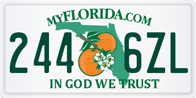 FL license plate 2446ZL