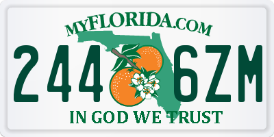 FL license plate 2446ZM