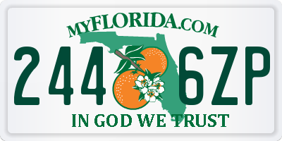 FL license plate 2446ZP