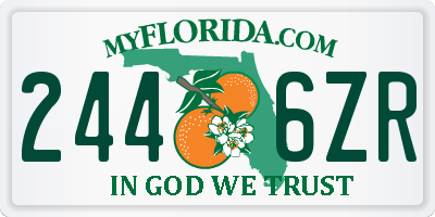 FL license plate 2446ZR