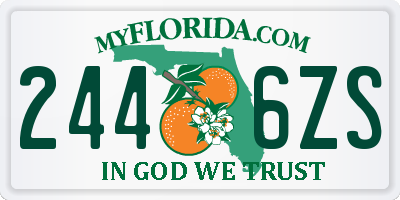 FL license plate 2446ZS