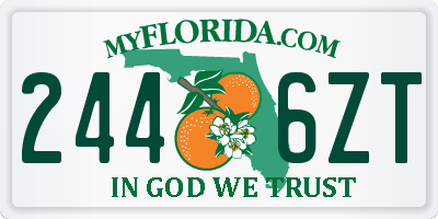 FL license plate 2446ZT
