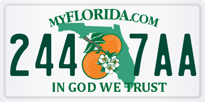 FL license plate 2447AA