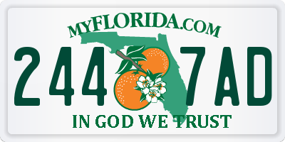 FL license plate 2447AD