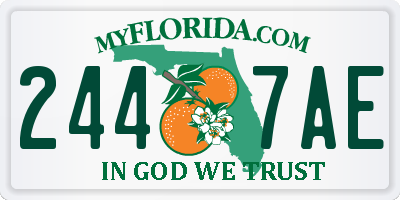FL license plate 2447AE