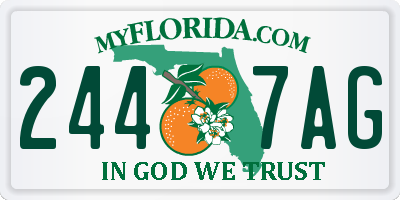 FL license plate 2447AG