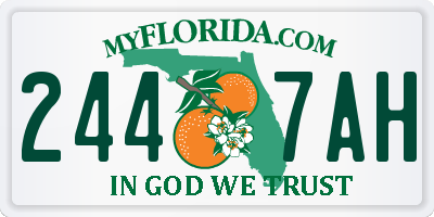 FL license plate 2447AH