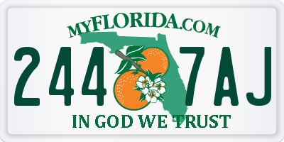 FL license plate 2447AJ