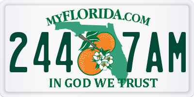 FL license plate 2447AM