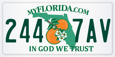 FL license plate 2447AV