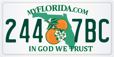 FL license plate 2447BC