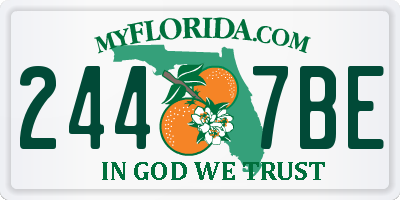 FL license plate 2447BE