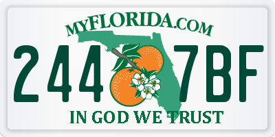 FL license plate 2447BF