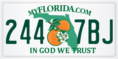FL license plate 2447BJ