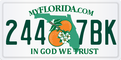 FL license plate 2447BK