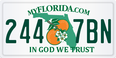 FL license plate 2447BN