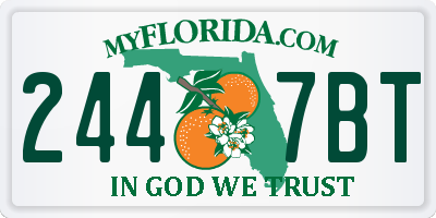 FL license plate 2447BT