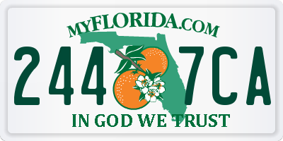 FL license plate 2447CA