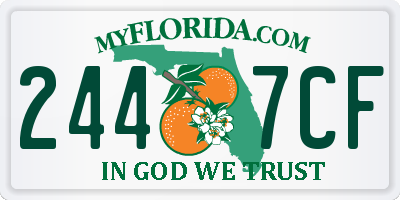 FL license plate 2447CF