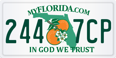 FL license plate 2447CP