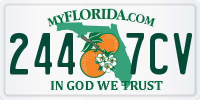 FL license plate 2447CV