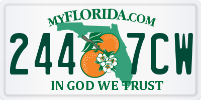 FL license plate 2447CW