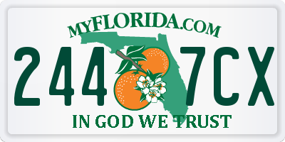 FL license plate 2447CX